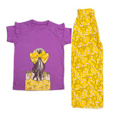 Plazo Suit Purple & yellow